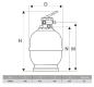 Preview: Tebas Sandfilteranglage Syrius 500 mm mit oberen Ventil schwarz 1 1/2", max. Durchfluss 9,0 m³/h - 100 kg Sand